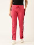 Monte Carlo Women Mid-Rise Regular Fit Track Pants with Side Stripes