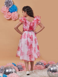 pspeaches Girls Floral Printed Crop Top With Skirt