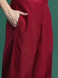 Indo Era Embroidered Jacquard Zari Kurta With Trousers & Dupatta