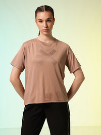 HRX by Hrithik Roshan ACTIVE-GODDESS Brand Logo Printed Rapid Dry Training T-shirt