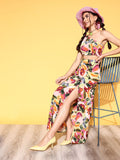 Berrylush Women Pink Printed Top with Skirt