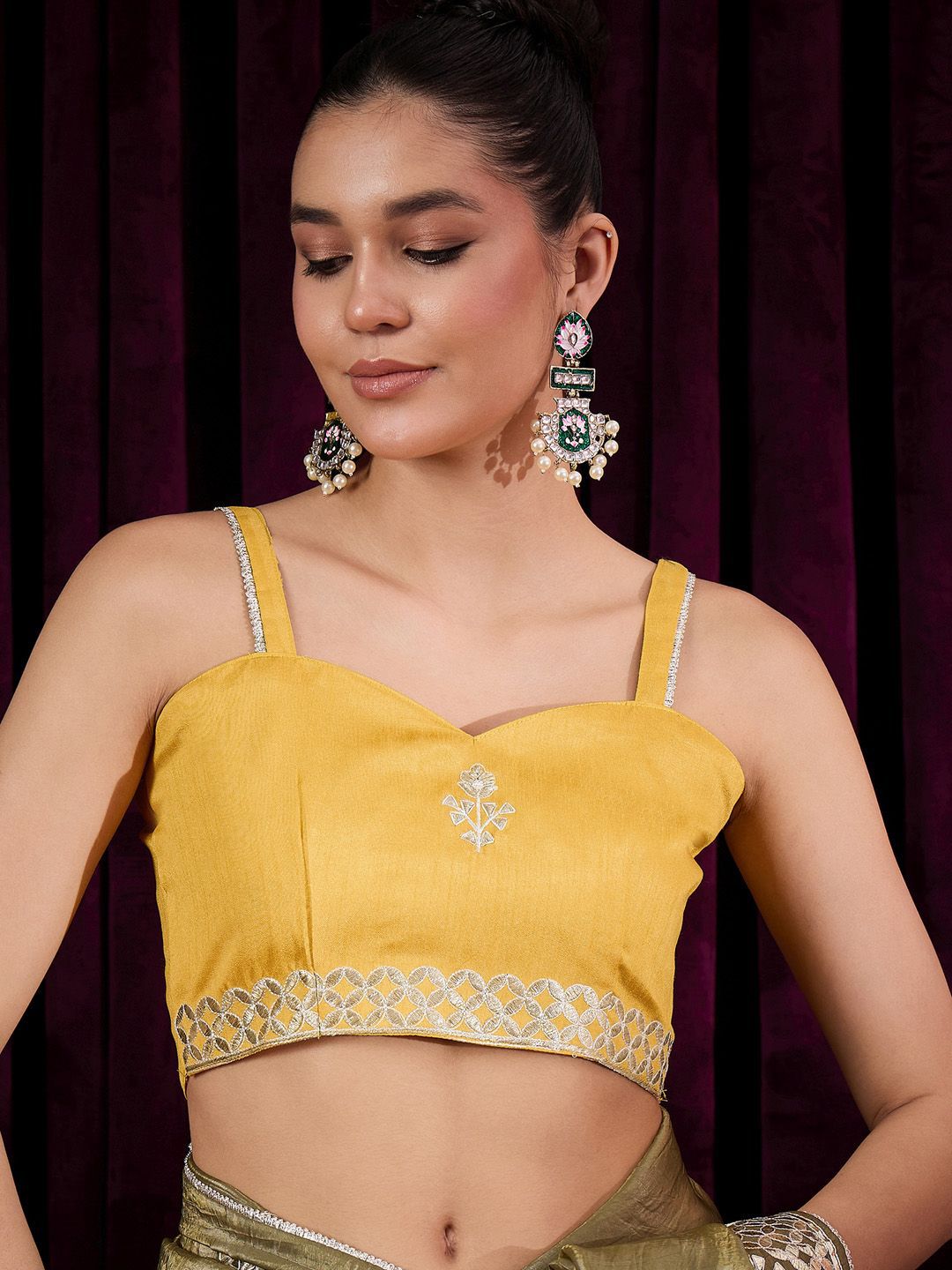 Saree mall Ethnic Motifs Gotta Patti Tissue Sarees