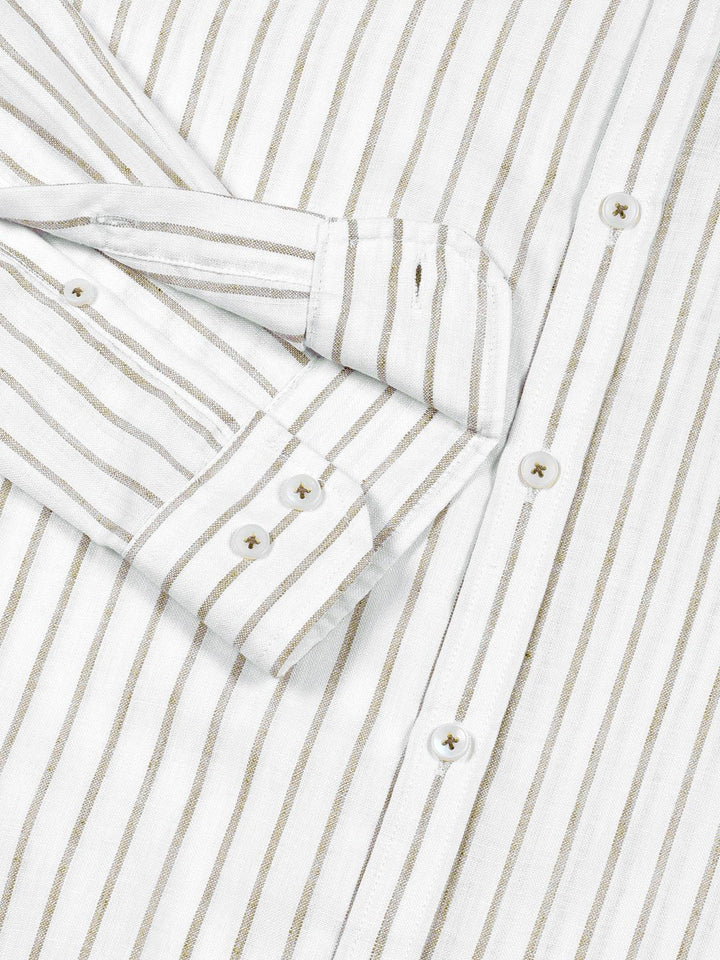 Thomas Scott Men Premium Slim Fit Opaque Striped Casual Shirt