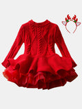 YK Girls Self Design Jumper Dress