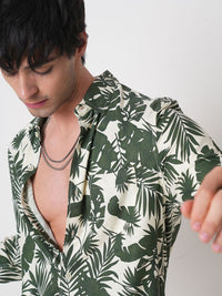 VASTRADO Men Classic Slim Fit Floral Opaque Printed Casual Shirt