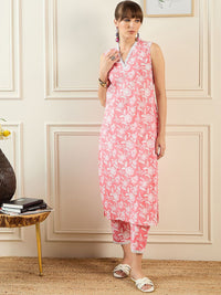 Indo Era Women Pink Kurta Sets