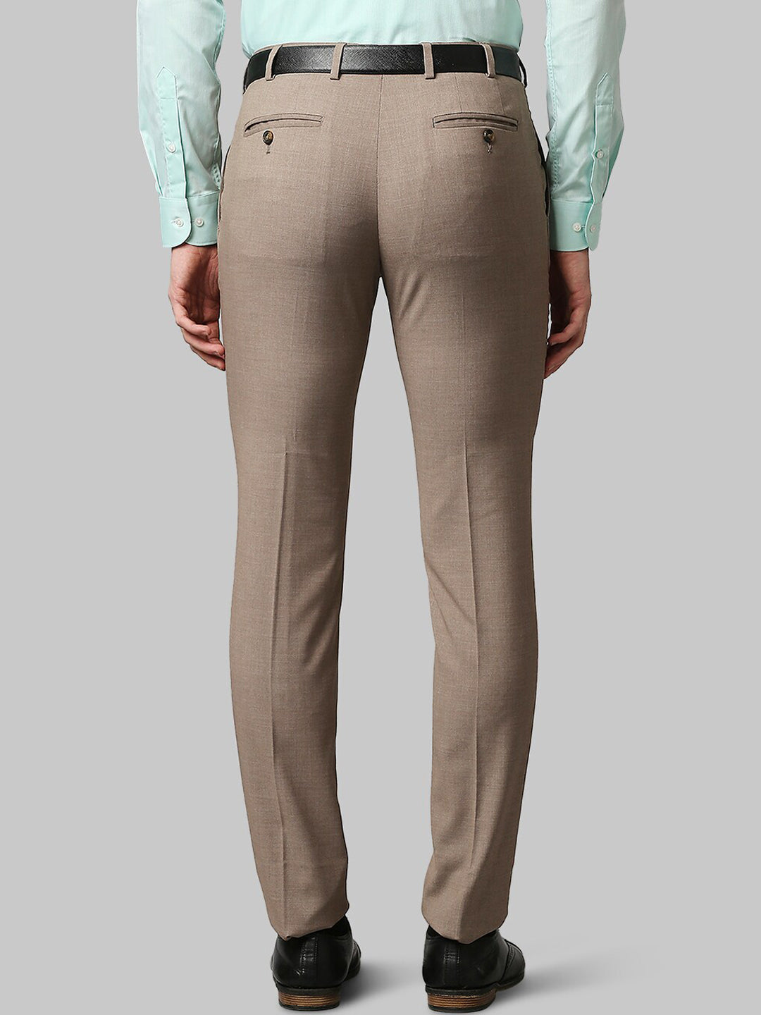 Raymond Men Brown Solid Slim Fit Formal Trousers