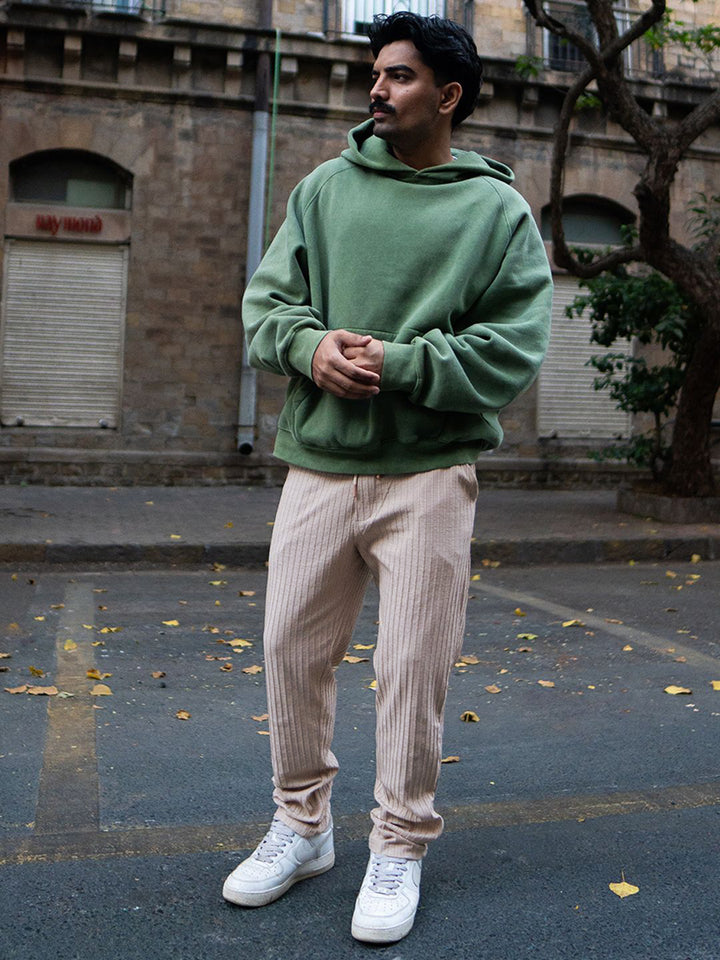 Powerlook Men Beige Regular Fit Crushed Drop Needle Track Pant