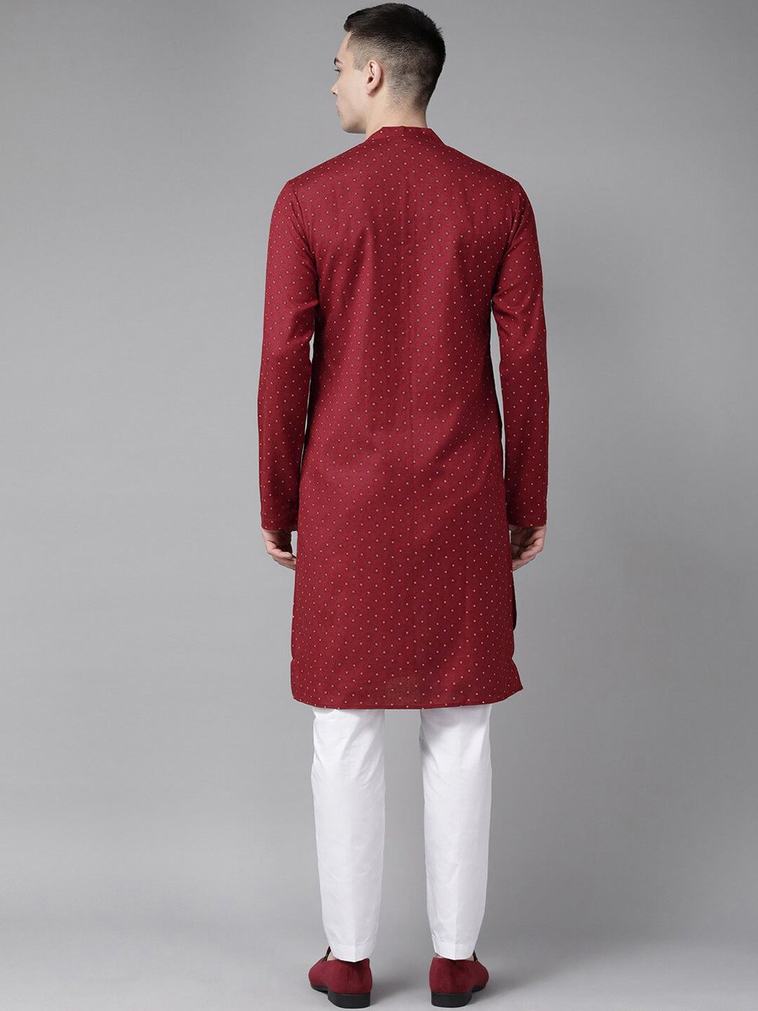 See Designs Bandhani Printed Band Collar Straight Kurta