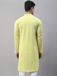 Jompers Embroidered Mandarin Collar Chikankari Kurta