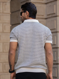 Powerlook Men Striped Polo Collar T-shirt