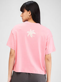 SPYKAR Women Floral Raw Edge Pure Cotton T-shirt