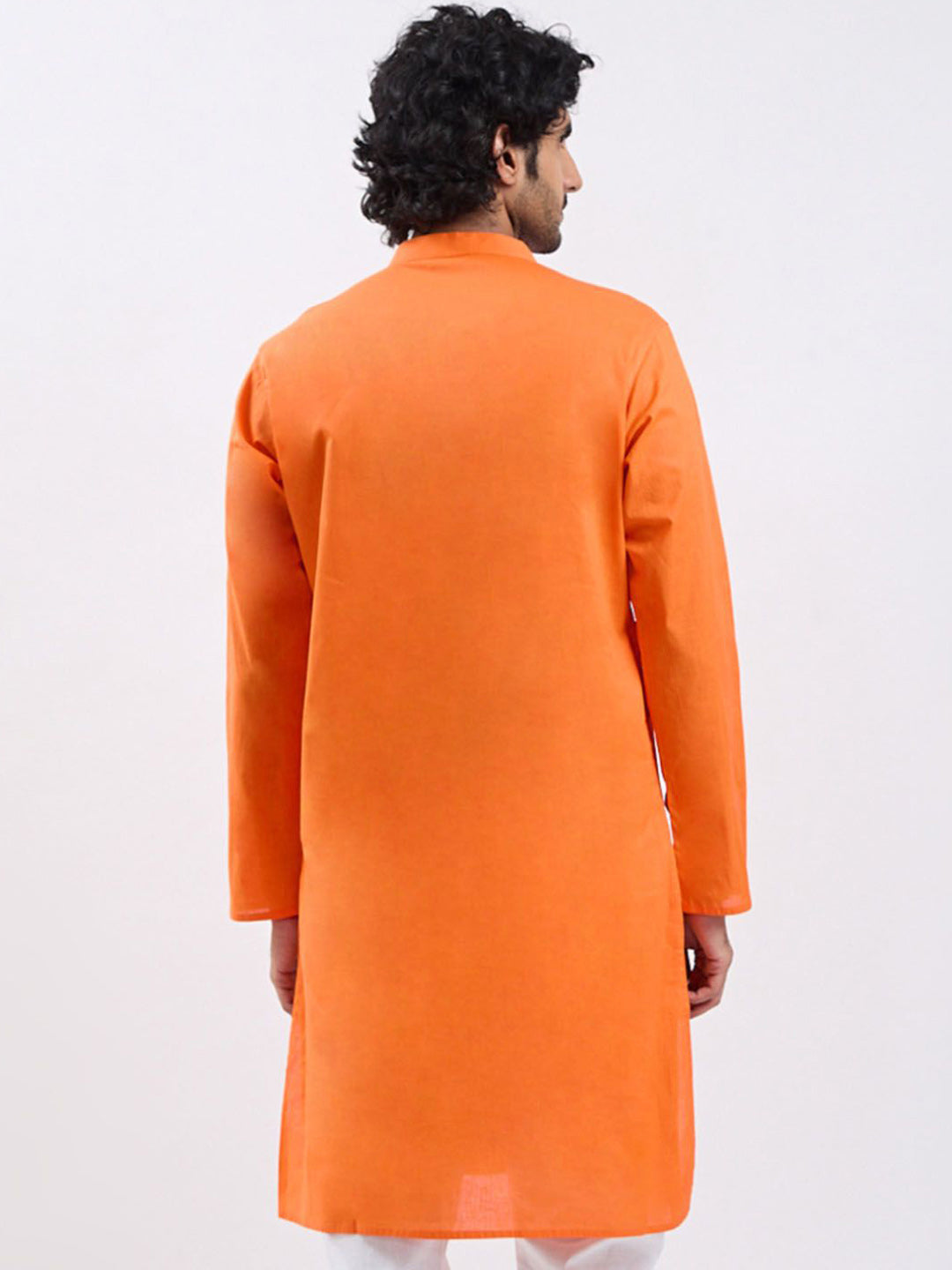 VASTRAMAY Mandarin Collar Cotton Straight Kurta