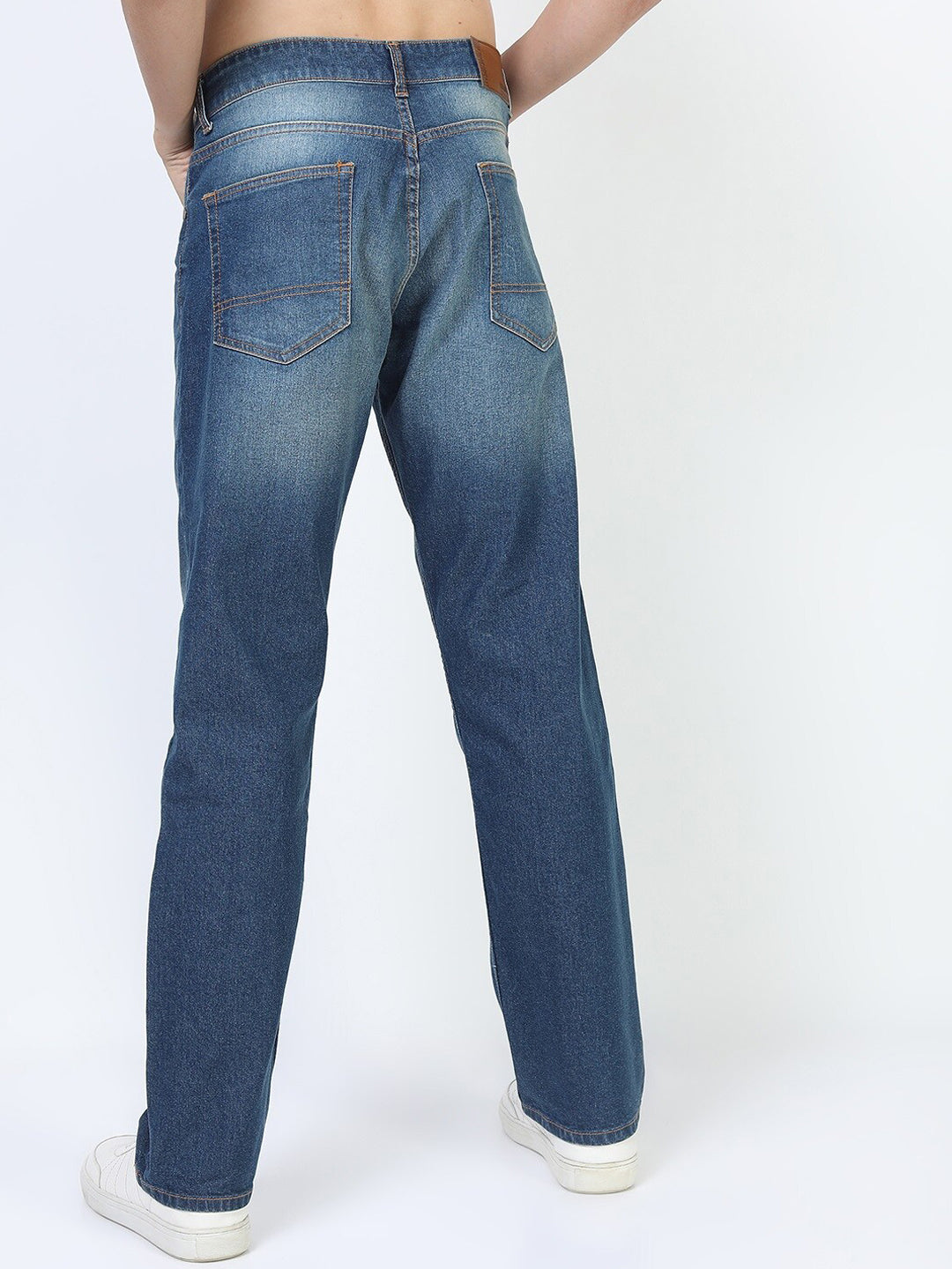 HIGHLANDER Men Blue Straight Fit Light Fade Stretchable Jeans