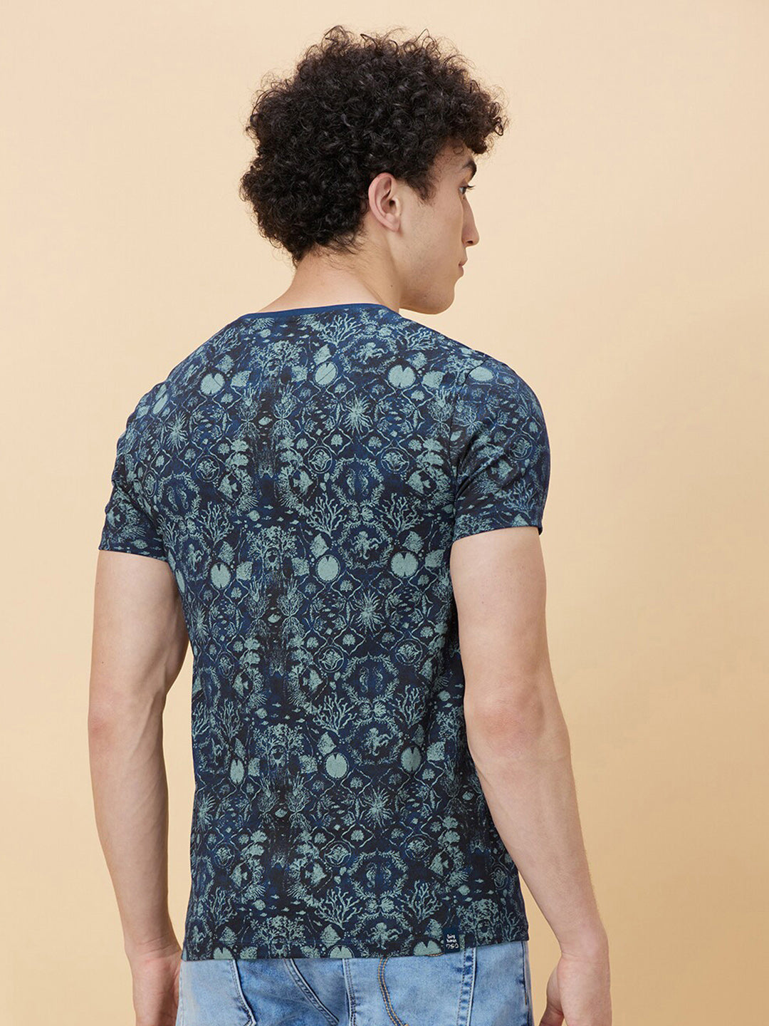 Being Human Abstract Printed Round Neck Pure Cotton Casual T-shirt