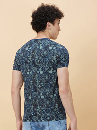 Being Human Abstract Printed Round Neck Pure Cotton Casual T-shirt