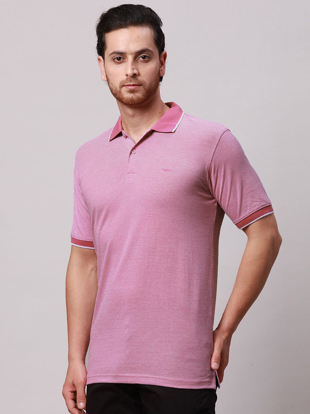 Park Avenue Men Polo Collar Pockets Slim Fit T-shirt