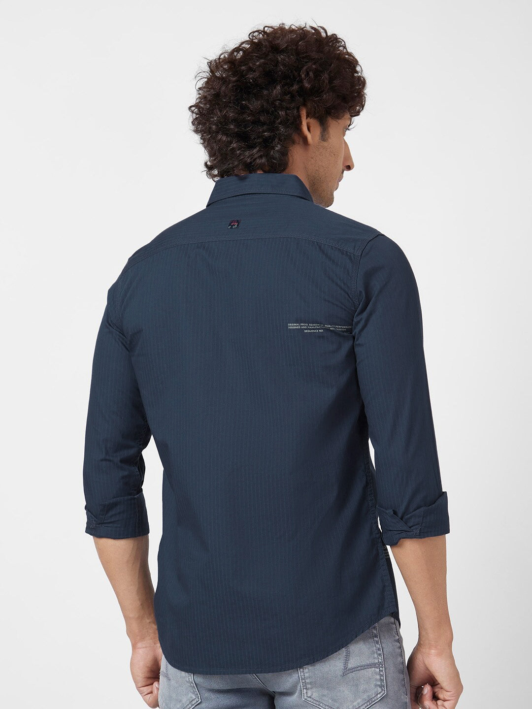 SPYKAR Classic Vertical Striped Cotton Linen Shirt