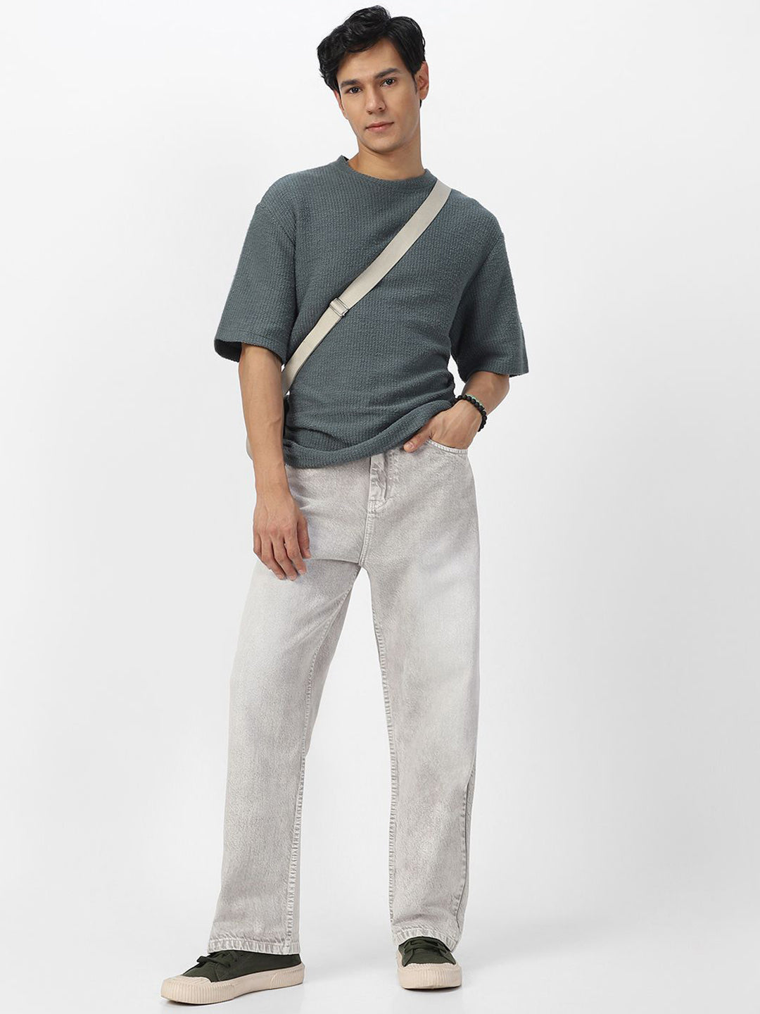 Urbano Fashion Men Loose Relaxed Fit Heavy Fade Jeans