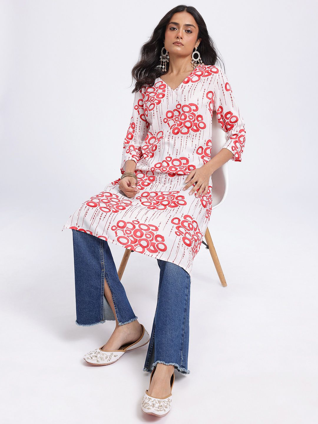 Anouk Printed Straight Kurta