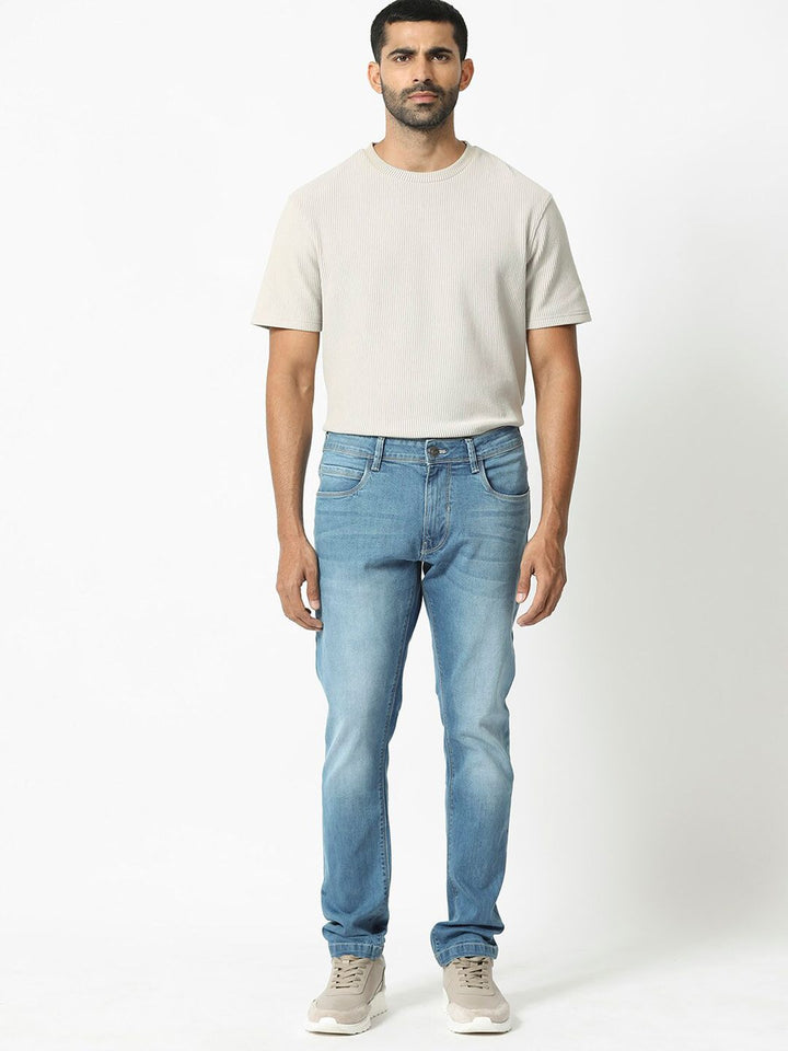 RARE RABBIT Men Night Hawk Slim Fit Mid-Rise Stretchable Jeans