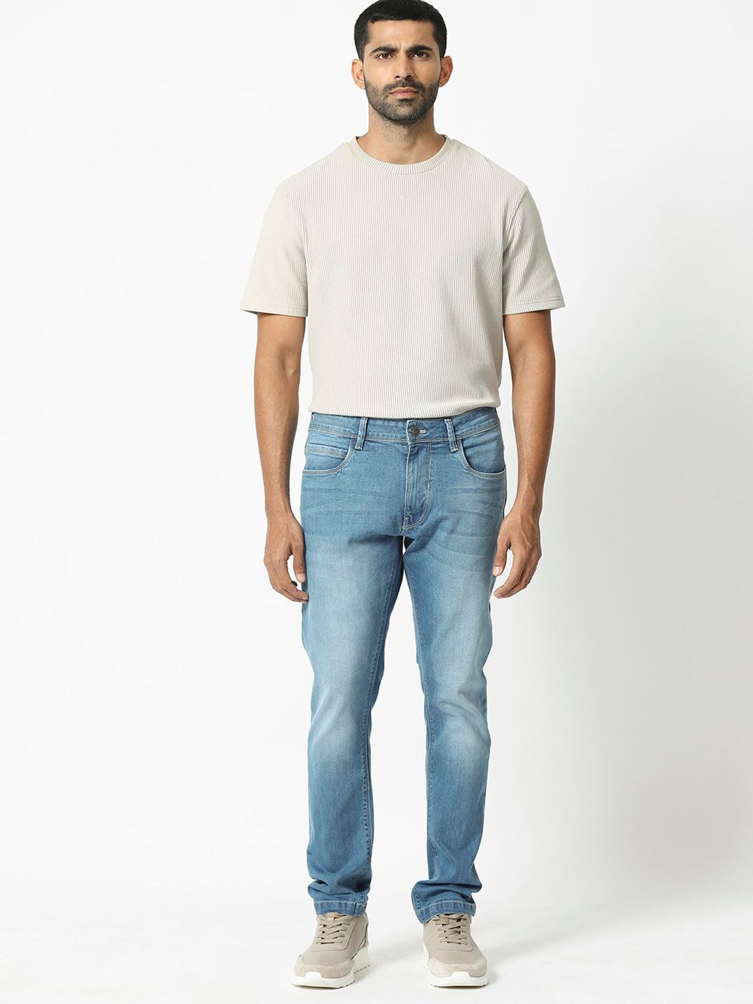 RARE RABBIT Men Night Hawk Slim Fit Mid-Rise Stretchable Jeans