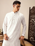 House of Pataudi Floral Embroidered Pure Cotton Jashn Kurta