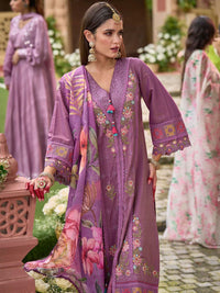 Indo Era Women Floral Embroidered Panelled Thread Work Kurta with Trousers & With Dupatta