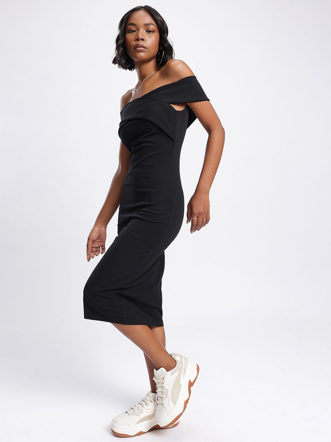 DressBerry Midnight Muse Off-Shoulder Bodycon Dress