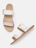 Lino Perros Women Open Toe Flats with Buckle Detail