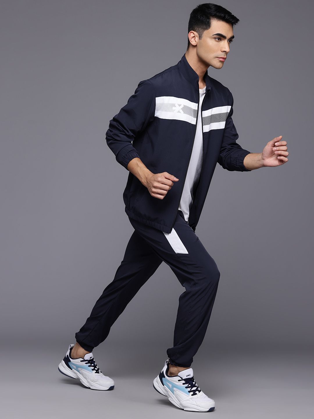 HRX by Hrithik Roshan Striped Rapid-Dry Running Tracksuit