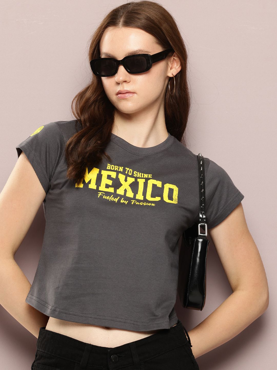 DILLINGER Womens Regular Cropped Short Sleeve Printed Tshirt