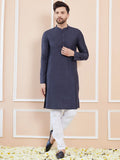 See Designs Mandarin Collar Long Sleeves Pure Cotton Straight Kurta