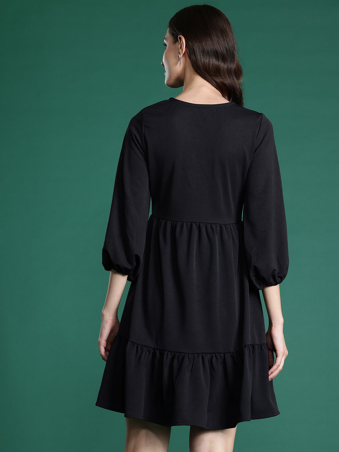 DressBerry Sweetheart Neck Puff Sleeve A-Line Dress