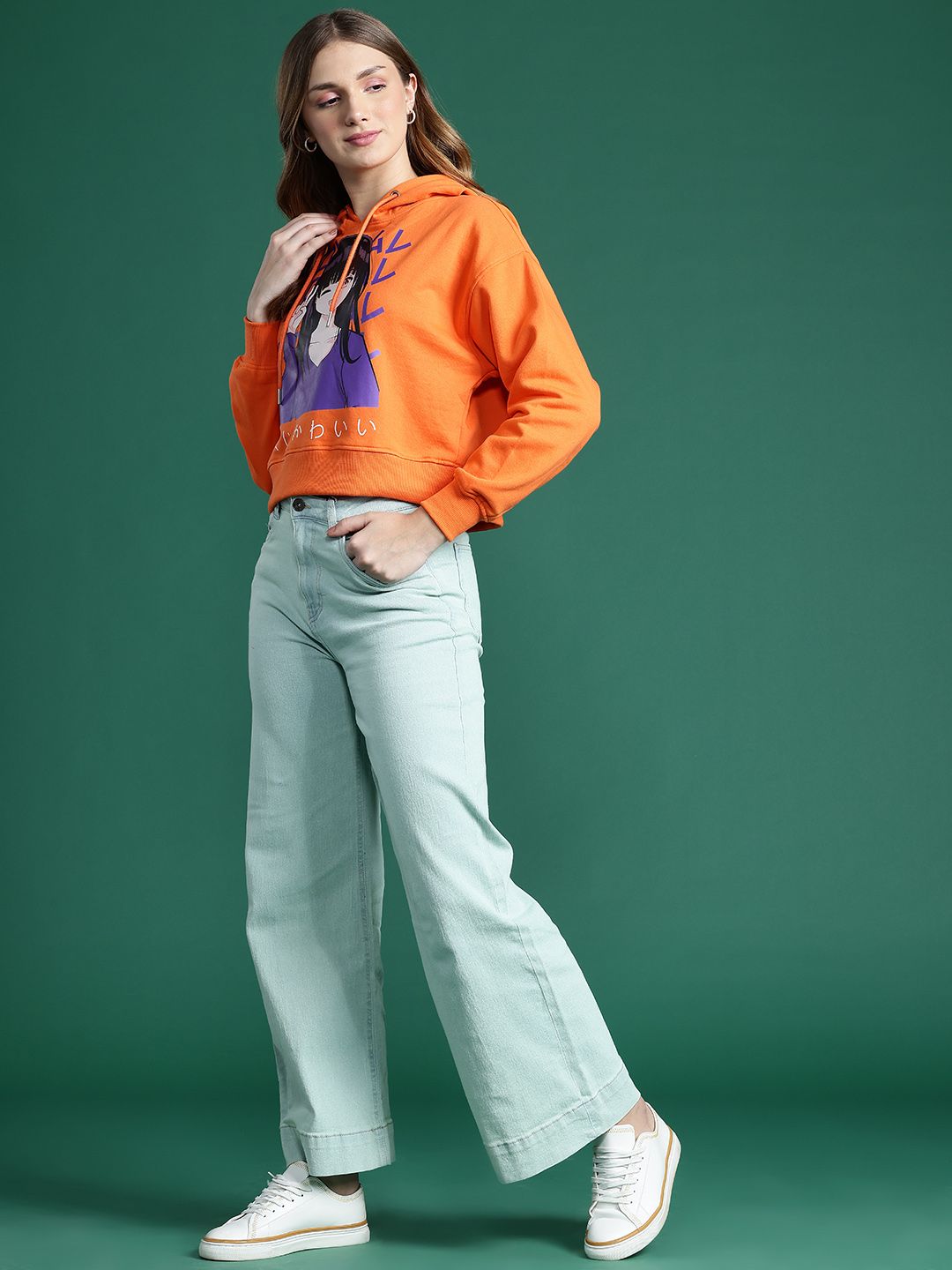 DressBerry Printed Drop-Shoulder Sleeves Sweatshirt