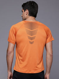 HRX by Hrithik Roshan Brand Logo Printed Raglan Sleeves Rapid-Dry Training T-shirt