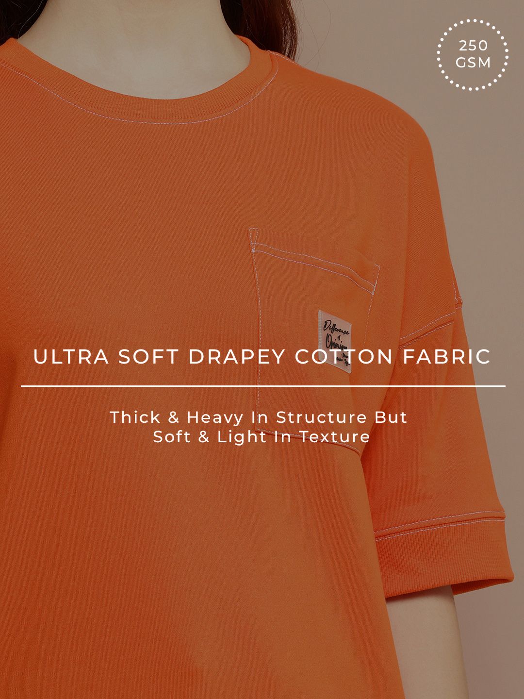 Difference of Opinion Women Oversized Drop Shoulder Ultra Soft Drapey Cotton T-Shirt