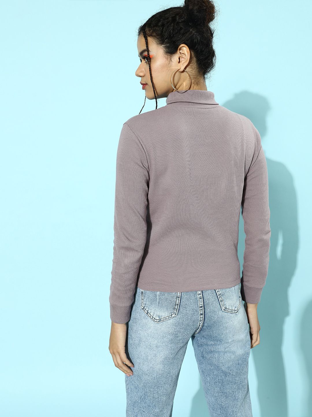 STREET 9 Women Beautiful Grey Solid Knitted Top