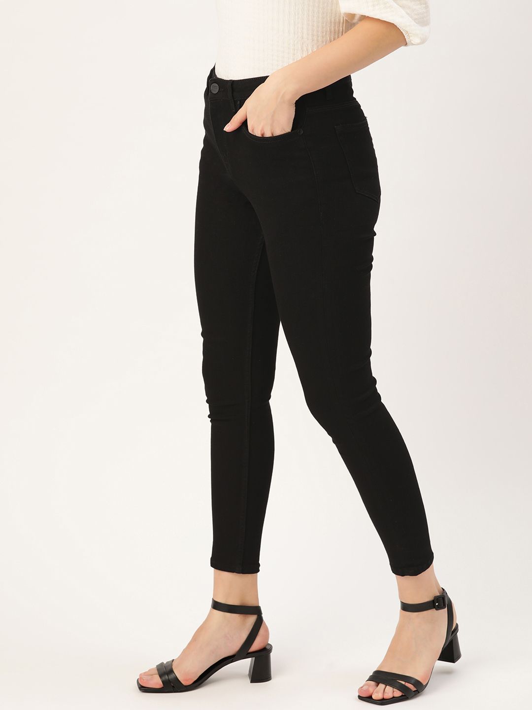all about you Women Black Skinny Fit High-Rise Stretchable Jeans