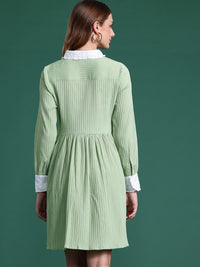 DressBerry Pleated Shirt Dress