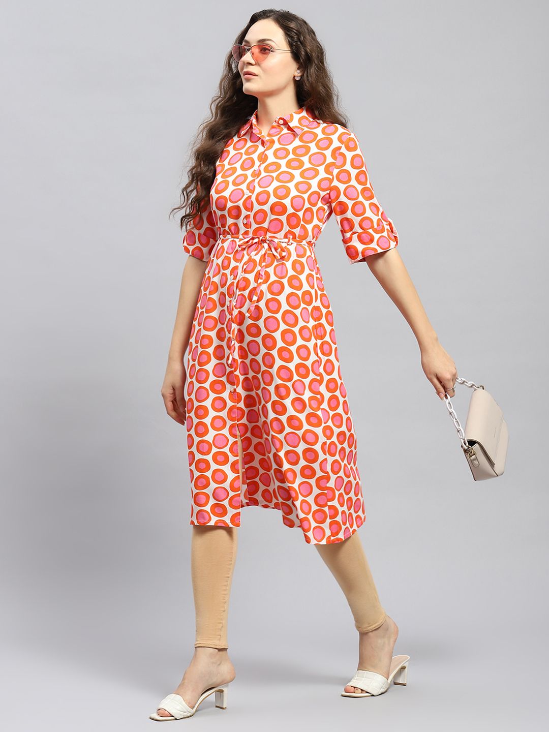 Monte Carlo Print Shirt Style Longline Tunic