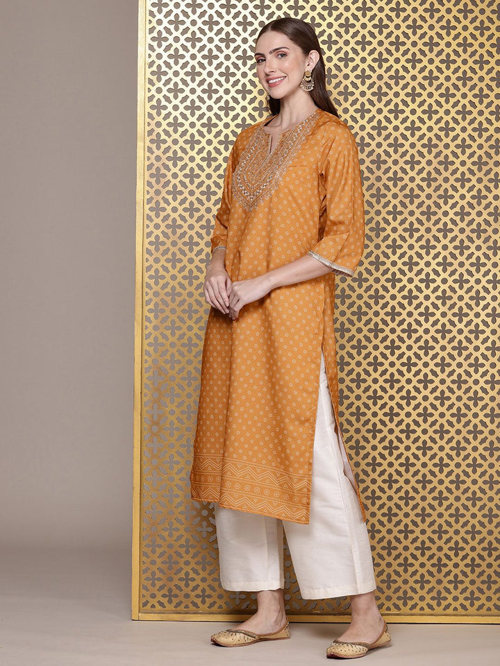 House of Pataudi Geometric Printed Sequinned Jashn Kurta