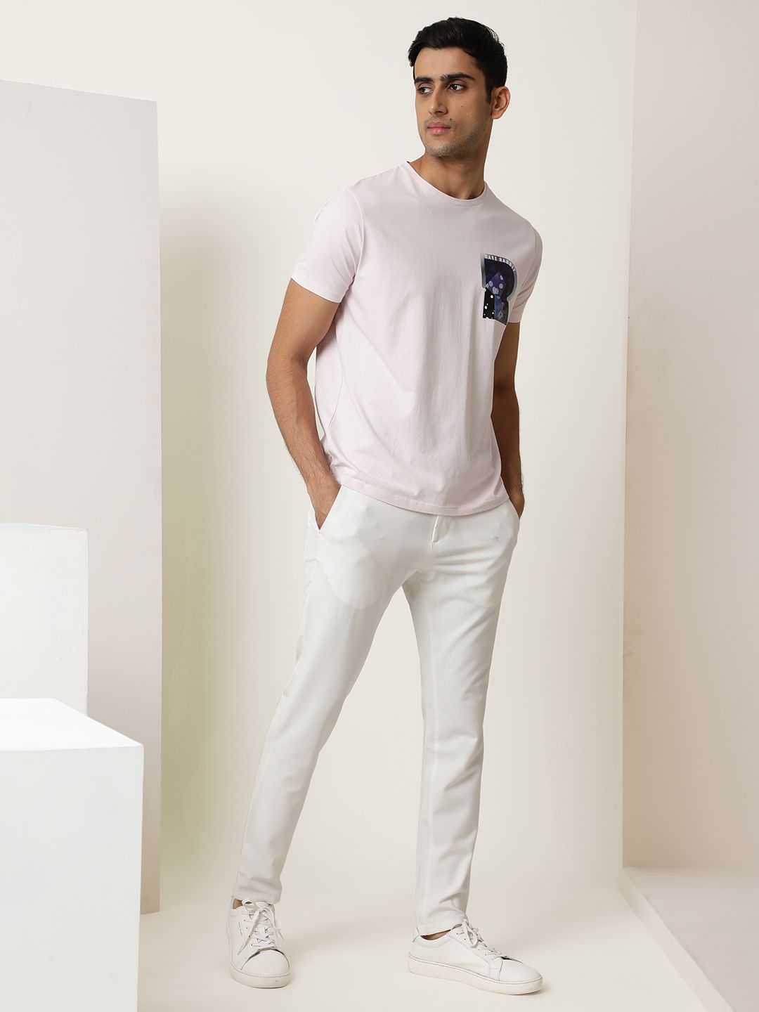 RARE RABBIT Men Rings-4 Slim Fit Solid Polo Collar T-Shirt