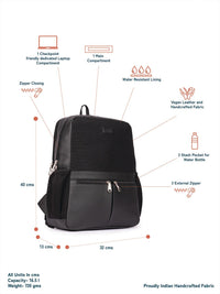 ZOUK Textured Backpack with Compression Straps Up to 16 inch