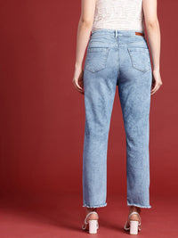 all about you Women Straight Fit High-Rise Heavy Fade Stretchable Jeans