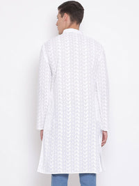 VASTRAMAY Men Chikankari Embroidered Pure Cotton Kurta
