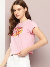 DILLINGER Women Regular Cropped Short Sleeve Printed Tshirt