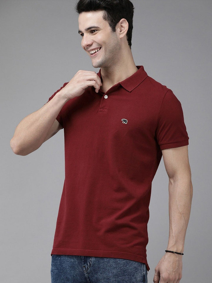 THE BEAR HOUSE Polo Collar Pure Cotton Slim Fit T-shirt