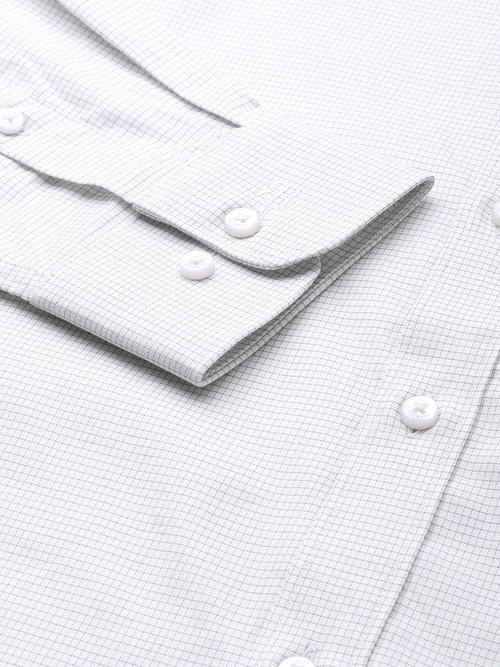 Raymond Men Pure Cotton Slim Fit Micro Checks Opaque Formal Shirt