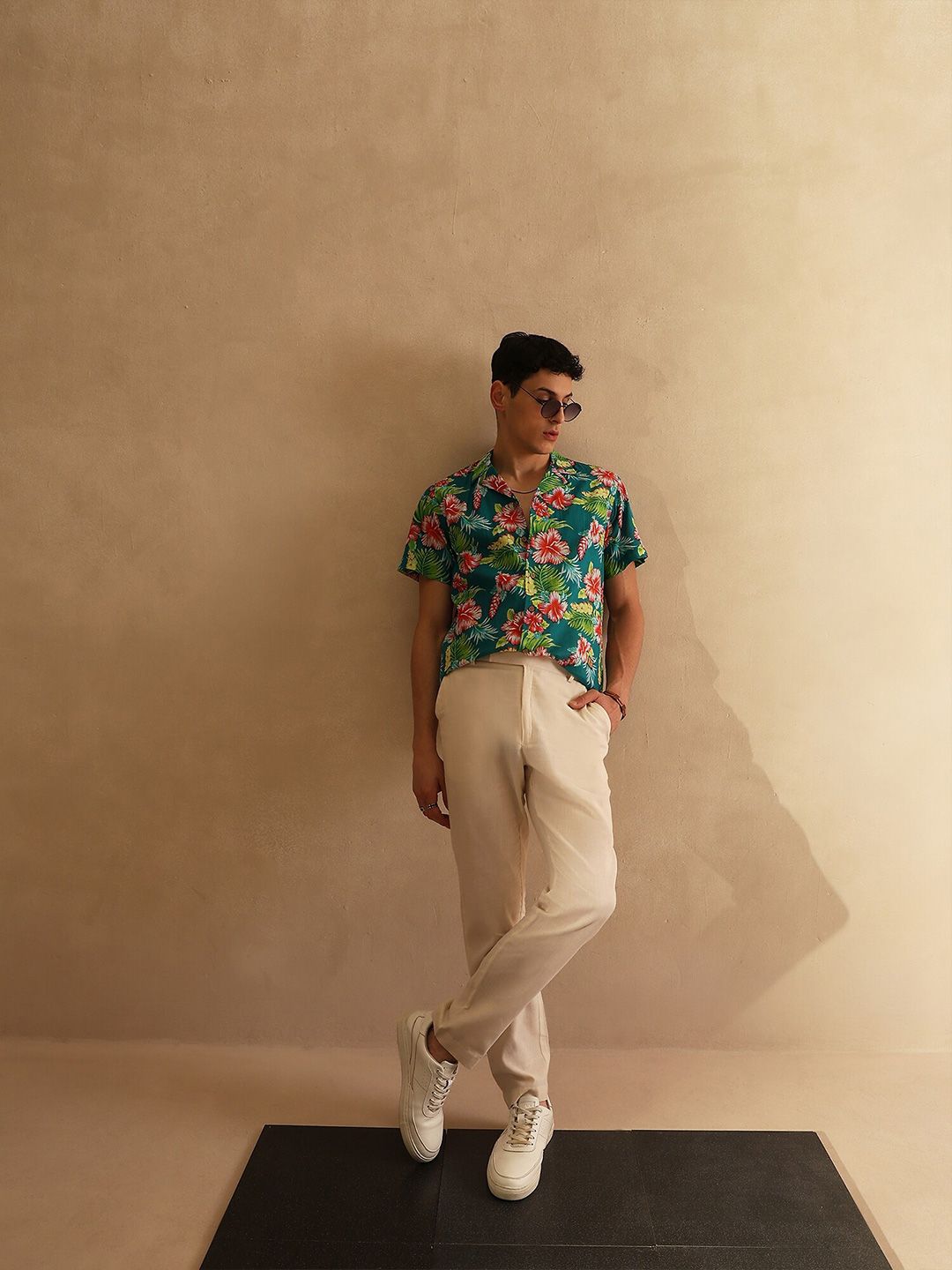 DENNISON Floral Printed Lightweight Oversized Shirt